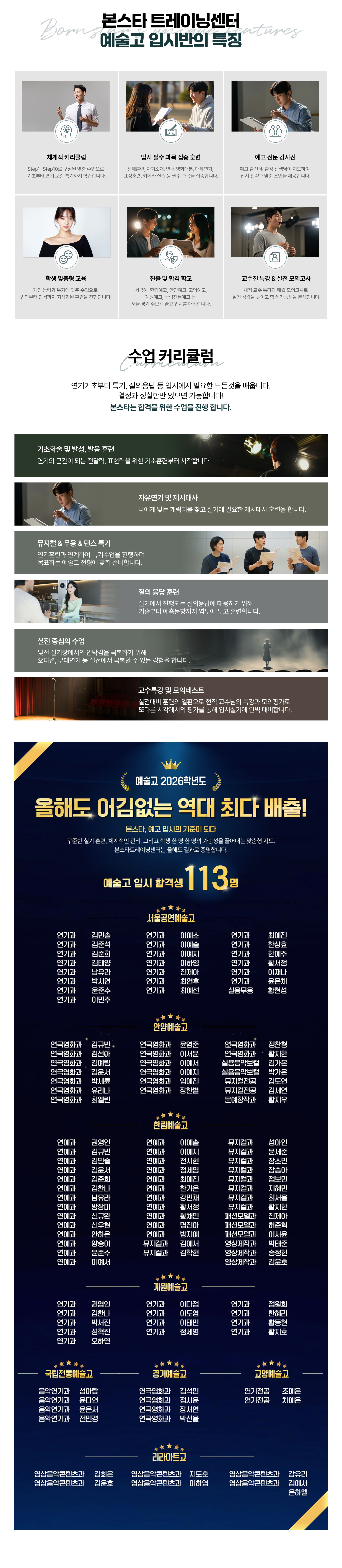 예고 입시반 과정 상세 소개