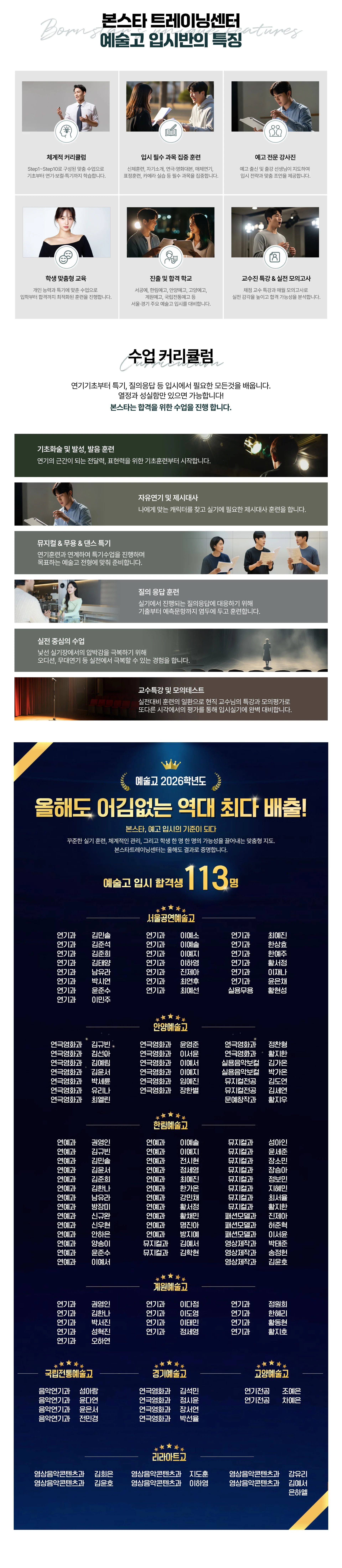 예고 입시반 과정 상세 소개